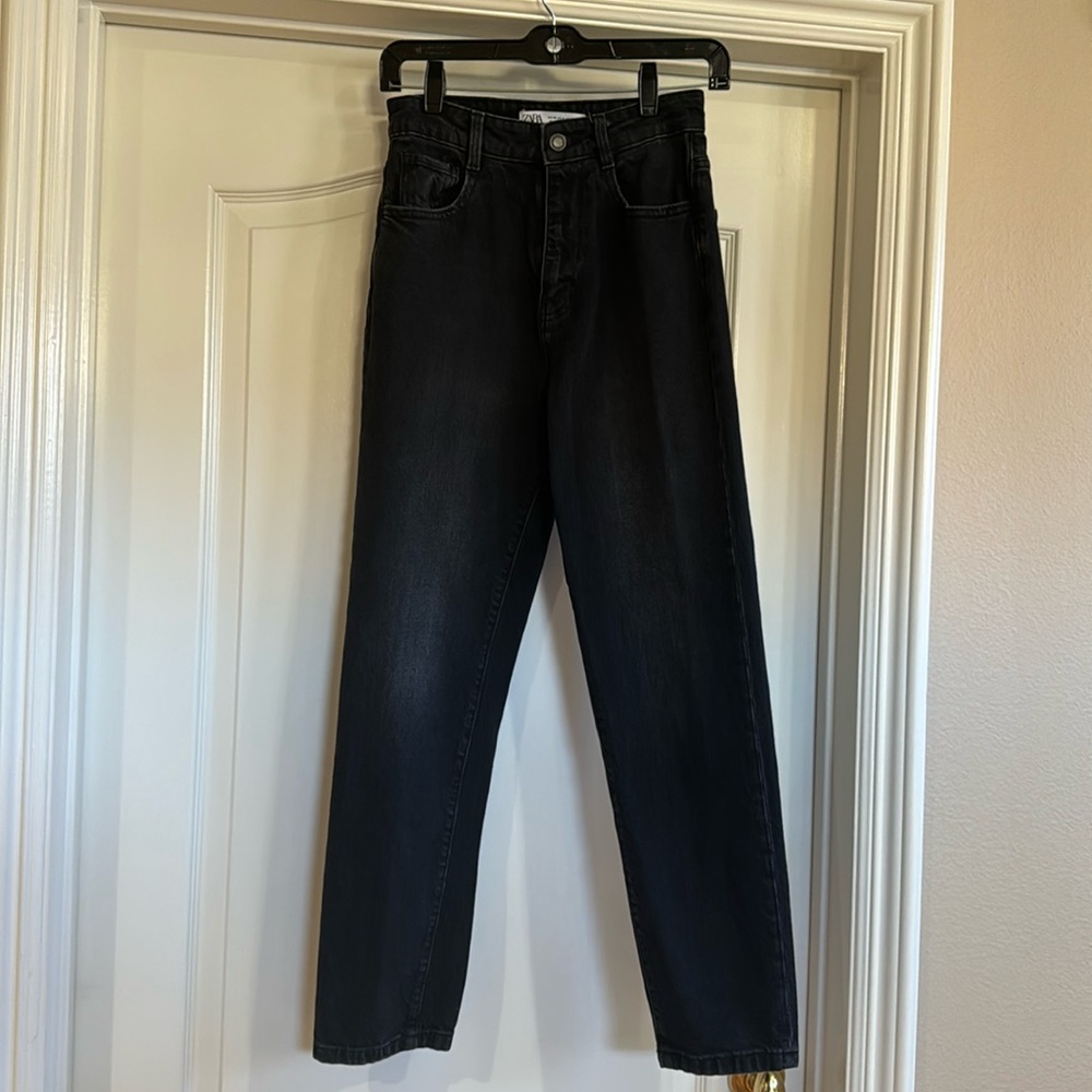 Zara mom fit black jeans high-rise